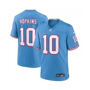 Men's Tennessee Titans #10 DeAndre Hopkins Light Blue Throwback Player Stitched Game Jersey