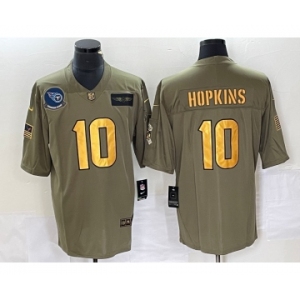 Men's Tennessee Titans #10 DeAndre Hopkins Olive Gold 2019 Salute To Service Stitched Nike Limited Jersey