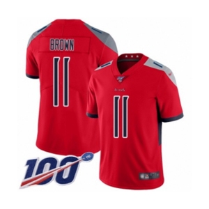 Men's Tennessee Titans #11 A.J. Brown Limited Red Inverted Legend 100th Season Football Jersey
