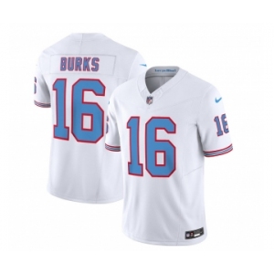 Men's Tennessee Titans #16 Treylon Burks White 2023 F.U.S.E. Vapor Limited Throwback Football Stitched Jersey