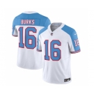 Men's Tennessee Titans #16 Treylon Burks White Blue 2023 F.U.S.E. Vapor Limited Throwback Football Stitched Jersey