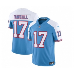 Men's Tennessee Titans #17 Ryan Tannehill Blue White 2023 F.U.S.E. Vapor Limited Throwback Football Stitched Jersey