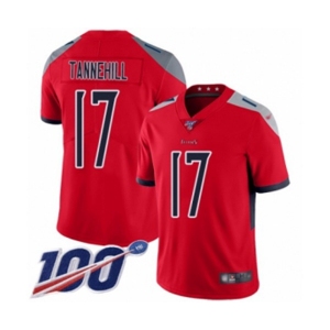 Men's Tennessee Titans #17 Ryan Tannehill Limited Red Inverted Legend 100th Season Football Jersey