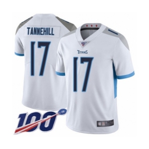 Men's Tennessee Titans #17 Ryan Tannehill White Vapor Untouchable Limited Player 100th Season Football Jersey