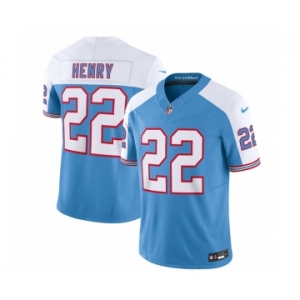 Men's Tennessee Titans #22 Derrick Henry Blue White 2023 F.U.S.E. Vapor Limited Throwback Football Stitched Jersey