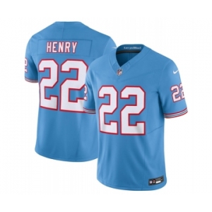 Men's Tennessee Titans #22 Derrick Henry Light Blue 2023 F.U.S.E. Vapor Limited Throwback Stitched Football Jersey