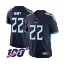 Men's Tennessee Titans #22 Derrick Henry Navy Blue Team Color Vapor Untouchable Limited Player 100th Season Football Jersey