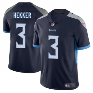 Men's Tennessee Titans #3 Johnny Hekker Navy 2025 Vapor Untouchable Football Stitched Jersey