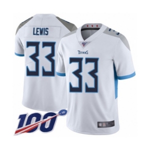 Men's Tennessee Titans #33 Dion Lewis White Vapor Untouchable Limited Player 100th Season Football Jersey