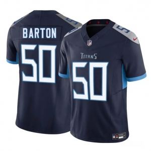Men's Tennessee Titans #50 Cody Barton Navy 2025 F.U.S.E. Vapor Limited Football Stitched Jersey