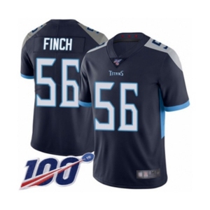 Men's Tennessee Titans #56 Sharif Finch Navy Blue Team Color Vapor Untouchable Limited Player 100th Season Football Jerse