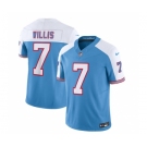 Men's Tennessee Titans #7 Malik Willis Blue White 2023 F.U.S.E. Vapor Limited Throwback Football Stitched Jersey