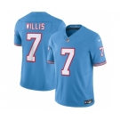 Men's Tennessee Titans #7 Malik Willis Light Blue 2023 F.U.S.E. Vapor Limited Throwback Stitched Football Jersey