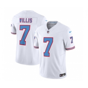 Men's Tennessee Titans #7 Malik Willis White 2023 F.U.S.E. Vapor Limited Throwback Football Stitched Jersey