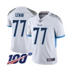 Men's Tennessee Titans #77 Taylor Lewan White Vapor Untouchable Limited Player 100th Season Football Jersey