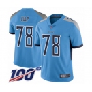 Men's Tennessee Titans #78 Curley Culp Light Blue Alternate Vapor Untouchable Limited Player 100th Season Football Jersey