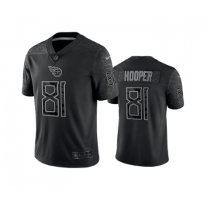 Men's Tennessee Titans #81 Austin Hooper Black Reflective Limited Stitched Football Jersey