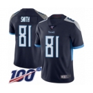 Men's Tennessee Titans #81 Jonnu Smith Navy Blue Team Color Vapor Untouchable Limited Player 100th Season Football Jersey