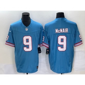 Men's Tennessee Titans #9 Steve McNair Blue 2023 FUSE Vapor Limited Throwback Stitched Jersey