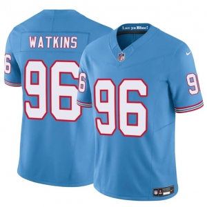 Men's Tennessee Titans #96 Carlos Watkins Blue 2025 F.U.S.E. Throwback Vapor Limited Football Stitched