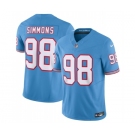 Men's Tennessee Titans #98 Jeffery Simmons Light Blue 2023 F.U.S.E. Vapor Limited Throwback Stitched Football Jersey