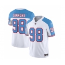 Men's Tennessee Titans #98 Jeffery Simmons White Blue 2023 F.U.S.E. Vapor Limited Throwback Football Stitched Jersey
