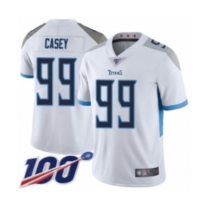 Men's Tennessee Titans #99 Jurrell Casey White Vapor Untouchable Limited Player 100th Season Football Jersey
