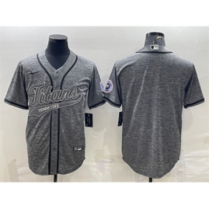 Men's Tennessee Titans Blank Gray With Patch Cool Base Stitched Baseball Jersey