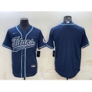 Men's Tennessee Titans Blank Navy With Patch Cool Base Stitched Baseball Jersey
