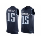 Nike Tennessee Titans #15 Justin Hunter Navy Blue Alternate Men's Stitched NFL Limited Tank Top Jersey