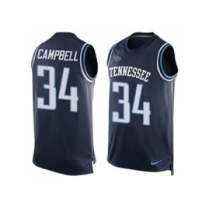Nike Tennessee Titans #34 Earl Campbell Navy Blue Alternate Men's Stitched NFL Limited Tank Top Jersey