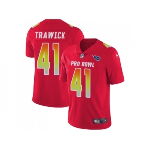 Nike Tennessee Titans #41 Brynden Trawick Red Men Stitched NFL Limited AFC 2018 Pro Bowl Jersey