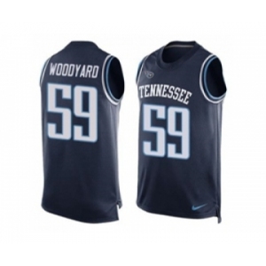 Nike Tennessee Titans #59 Wesley Woodyard Navy Blue Alternate Men's Stitched NFL Limited Tank Top Jersey