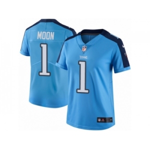 Women Nike Tennessee Titans #1 Warren Moon Limited Light Blue Rush Vapor Untouchable NFL Jersey