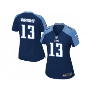 Women Nike Tennessee Titans #13 Kendall Wright Navy Blue Jerseys