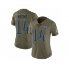 Women Nike Tennessee Titans #14 Eric Weems Limited Olive 2017 Salute to Service NFL Jersey