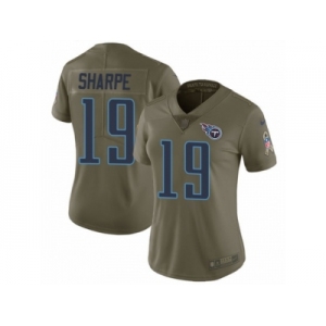 Women Nike Tennessee Titans #19 Tajae Sharpe Limited Olive 2017 Salute to Service NFL Jersey