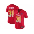 Women Nike Tennessee Titans #31 Kevin Byard Red Stitched NFL Limited AFC 2018 Pro Bowl Jersey