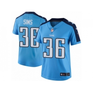 Women Nike Tennessee Titans #36 LeShaun Sims Light Blue Team Color Vapor Untouchable Limited Player NFL Jersey