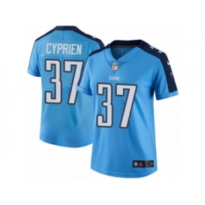Women Nike Tennessee Titans #37 Johnathan Cyprien Limited Light Blue Rush Vapor Untouchable NFL Jersey