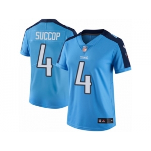 Women Nike Tennessee Titans #4 Ryan Succop Limited Light Blue Rush Vapor Untouchable NFL Jersey