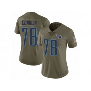 Women Nike Tennessee Titans #78 Jack Conklin Limited Olive 2017 Salute to Service NFL Jersey