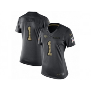 Women's Nike Tennessee Titans #1 Warren Moon Limited Black 2016 Salute to Service NFL Jersey