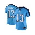 Women's Nike Tennessee Titans #13 Kendall Wright Light Blue Stitched NFL Limited Rush Jersey