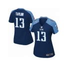 Women's Nike Tennessee Titans #13 Taywan Taylor Game Navy Blue Alternate NFL Jersey