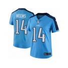 Women's Nike Tennessee Titans #14 Eric Weems Limited Light Blue Rush NFL Jersey