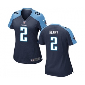 Women's Nike Tennessee Titans #2 Derrick Henry Navy Blue Alternate NFL Jersey