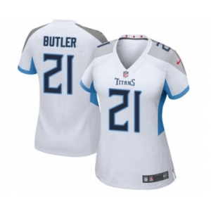 Women's Nike Tennessee Titans #21 Malcolm Butler Game White NFL Jersey