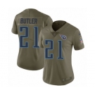 Women's Nike Tennessee Titans #21 Malcolm Butler Limited Olive 2017 Salute to Service NFL Jersey