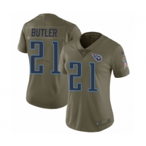 Women's Nike Tennessee Titans #21 Malcolm Butler Limited Olive 2017 Salute to Service NFL Jersey